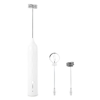 YUNMI 電動咖啡奶泡器 三檔可調電動攪拌器 咖啡奶泡器 電動打蛋機, 白色, 1個