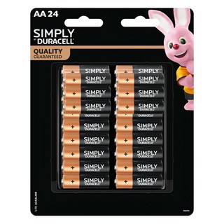 DURACELL 金頂 台灣公司貨 Simply 鹼性AA電池3號, 24顆, 1組