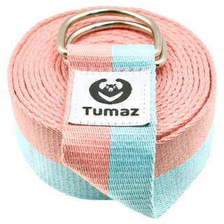 Tumaz 月熊 瑜珈伸展帶 堅固耐用, 粉青雙壁, 1條
