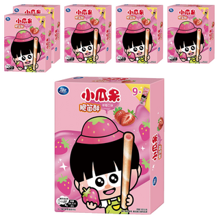 可口 小瓜呆脆笛酥 草莓口味162g*6盒 (總數量54包) 經典零食, 162g