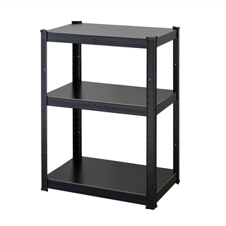 變形鐵架 黑皮版 RH2430-BK 3層 收納置物架, 黑色, 1個