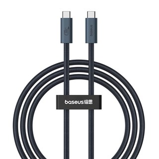Baseus 倍思 閃速系列 2 Type-C to Type-C USB4全功能資料線 240W, 星曜黑, 1m, 1條