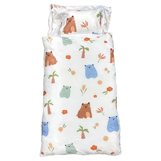 LoveCity 寢城之戀 萊賽爾天絲 冬夏兩用兒童書包睡袋 台灣製, 吉祥熊寶