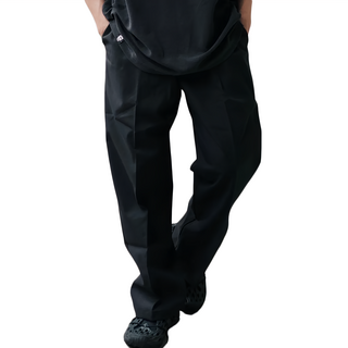 BOHRHOO 機能性休閒西褲 100% 聚酯纖維, M, 黑