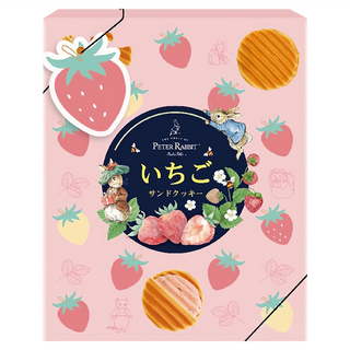 PETER RABBIT 比得兔 草莓波浪燒 6個 Set, 酥鬆口感 奶霜夾心 冷凍乾燥草莓, 192g, 1盒