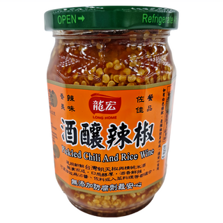 龍宏 酒釀辣椒, 台灣朝天椒與精純米酒, 無添加防腐劑, 360g, 1罐