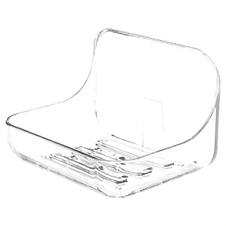 浴室置物架 Set 2件組, 通風瀝水, 圓潤邊角, 強力背貼, 139g, 透白, 1組