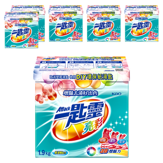 Attack 一匙靈 台灣公司貨 亮彩超濃縮洗衣粉, 1.9kg, 6盒