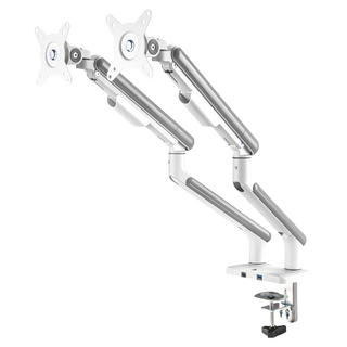 POWERRIDER 金屬雙螢幕氣壓彈簧懸停USB手臂支架，適用於17-32吋螢幕, T68-024UC, 1個