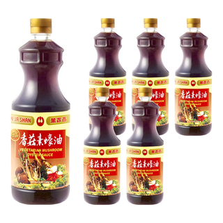 萬家香 極品香菇素蠔油，無味精添加，不含焦糖色素，黃豆與小麥基底, 1.2kg, 6瓶