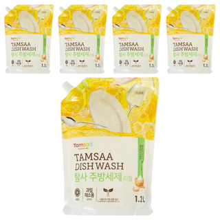 Tamsaa 小蘇打蔬果碗盤清潔液補充包, 1.2L, 5包