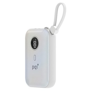 pqi 勁永 PD快充帶線行動電源 10000mAh USB-C, PD1001, 珍珠白