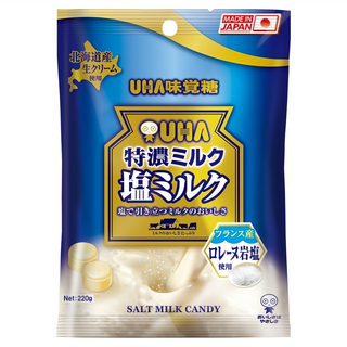 UHA 味覺糖 鹽味牛奶糖 220g 法國產洛雷岩鹽使用 北海道產生奶油使用, 1袋