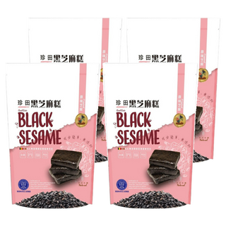 珍田生機 芝麻糕 原味 全素, 獨立包裝 方便攜帶, 成分簡單 無添加, 220g, 4包