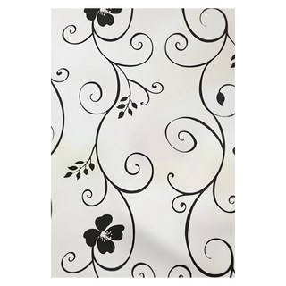 自黏加大加寬玻璃防窺防曬貼 PVC材質, 300 x 90cm, 黑花藤