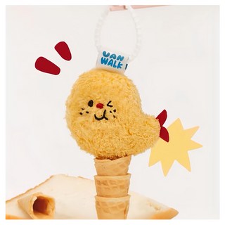 Vanwalk 出走 可愛毛絨食物吊飾 K350, 天婦羅炸蝦, 1個, 6cm