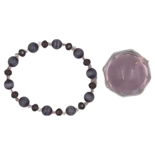 貓眼效應 紫色水晶琉璃手鍊 粉水晶琉璃球 招財 化煞 淨化 桃花 開運 運勢強化, 紫+粉, 水晶球內徑約2cm、彈性手圍(手鍊), 1個