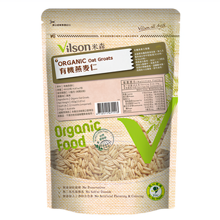 Vilson 米森有機 100%有機燕麥仁 450g, 無殘農 無化肥 無添加 全素自然純淨, 1包