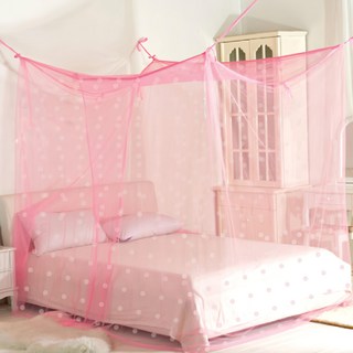 C.G.&C. 凱蕾絲帝 堅固耐用單人針織蚊帳 開單門 100%台灣製造, 粉紅色