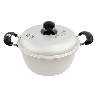 hokua 北陸 兩手鍋 4.9L容量 鋁合金主體 陽極處理 日本產, 24cm, 1個, 珍珠色