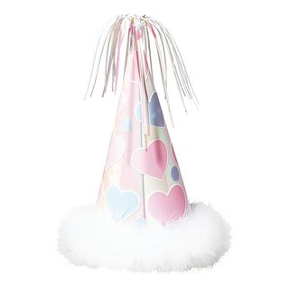 SUPER PARTY 派對城 Iridescent Hearts 派對帽 9吋 附彈性繩 成人及兒童皆適戴, 愛心, 1個