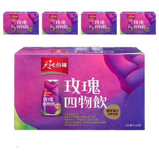 天地合補 膠原蛋白玫瑰四物飲，添加玫瑰果，120毫升 x 6瓶, 720ml, 5盒