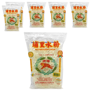 TIGER FOOD 虎牌 埔里水粉 中粗 台灣道地米粉 口感Q彈 各式料理皆適宜, 400g, 6包