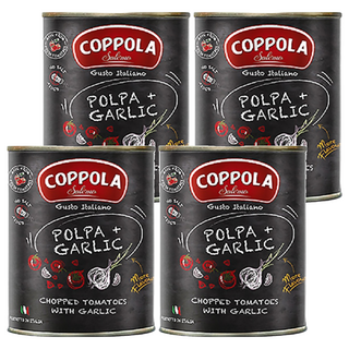 COPPOLA 柯波拉 大蒜切丁番茄基底醬, 無麩質, 無鹽無糖, 全自然, 400g, 4罐