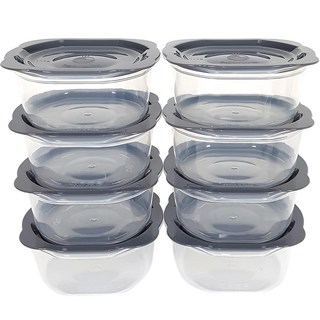 EASY&FREE 可微波冷凍保鮮盒 400ml, 灰色, 8個