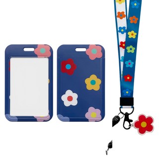 Timo 戀夏花漾 卡片吊牌掛繩組 PVC+ABS+布料, 湛藍色, 1組