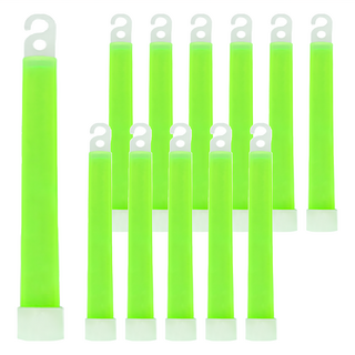 AHOYE 野外緊急照明螢光棒 12支 長效發光8小時 掛勾及串孔設計, 6吋