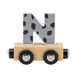 TRYCO 木製字母火車, 3歲以上山毛櫸木材質, N, 7.6 x 3 x 6.5cm, 1個