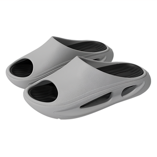 鏤空減震舒壓運動拖鞋 EVA材質, 灰黑色, 36-37