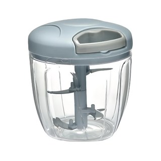 廚房手拉切碎器, 五刀頭 絞蒜 絞肉 作料, 大(13 x 13.5cm), 藍色, 1個