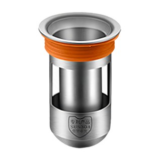 不鏽鋼防蟲防臭地漏芯 大 短款, 1個, 橘色/銀色