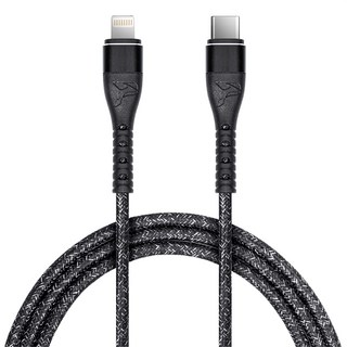 peripower 精研編織系列 USB-C-Lightning 快充傳輸線 CD-03, 1m, 鐵礦黑, 1條