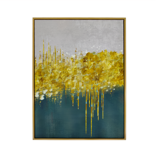 菠蘿選畫所 綠松石嵌金絲III 掛畫 木色 PS環保樹脂框+油畫布+松木內框, 59.4 x 42cm