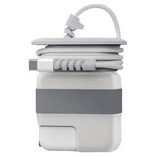 Meet Mind for MacBook Air充電器適配器線材收納保護殼，含繞線器和電線保護套, 太空灰, 1組