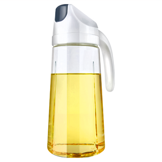 GOZENBO 御膳坊 健康煮系列 自動開蓋玻璃油壺, 白, 630ml, 1個