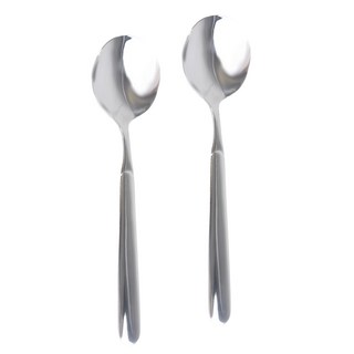 Axis 艾克思 316不鏽鋼餐具系列 圓中匙, 銀色, 2支, 2支湯匙