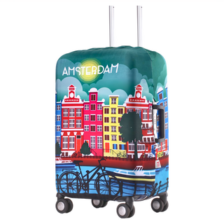 LittleChili 行李箱套 高度55-65cm 寬度35-45cm, M(24吋), 阿姆斯特丹彩