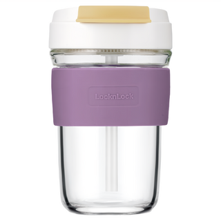 LocknLock 樂扣樂扣 咖啡吸管杯 LLG964VOL 460g, 紫色, 460ml, 1個