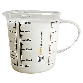 純禾商行 耐熱玻璃量杯 500ml 矽硼酸耐熱玻璃材質 耐熱溫度-20°C~300°C, 1個