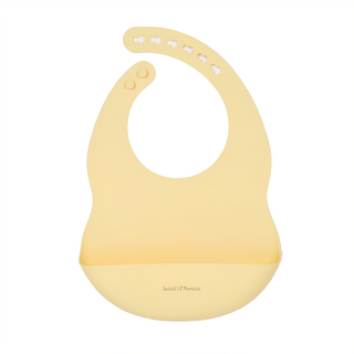 Sweet Lil' Monster 怪獸寶貝 矽膠防水圍兜 - 100%食用級矽膠, 馬卡龍黃, 1入, 1件