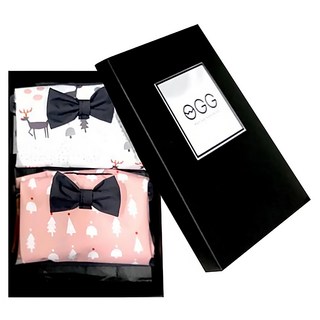 OGG 喔咯 兒童用餐圍兜禮盒組 34x26cm, 麋鹿森林, 2個, 1組