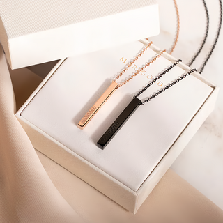 MARIGOLD 美爾朵 鈦鋼 愛的不同面 四種幸福語言 情侶項鍊禮盒 2條 男款+女款, 男款50cm + 女款40.5cm, ATS090