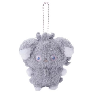 pokepeace 妙喵珠鍊絨毛吊飾, 可愛造型, 柔軟舒適, 方便攜帶, 療癒小物, 1入, 灰色