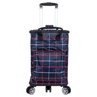 Beatrice 碧翠絲 可折疊伸縮拉桿5輪購物車 最大荷重20公斤 容量27公升, 格紋紅線, 1個