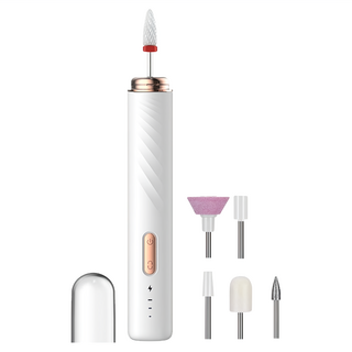 ANTIAN 便攜電動美甲打磨器 去死皮拋光機 安全材質 三檔調速, 1台, 白色