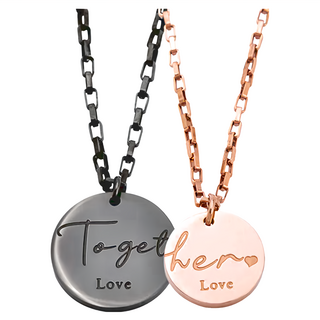 RADIANT STAR 璀璨之星 命中注定的相遇 Together情侶鈦鋼項鍊對鍊禮盒 ATS193